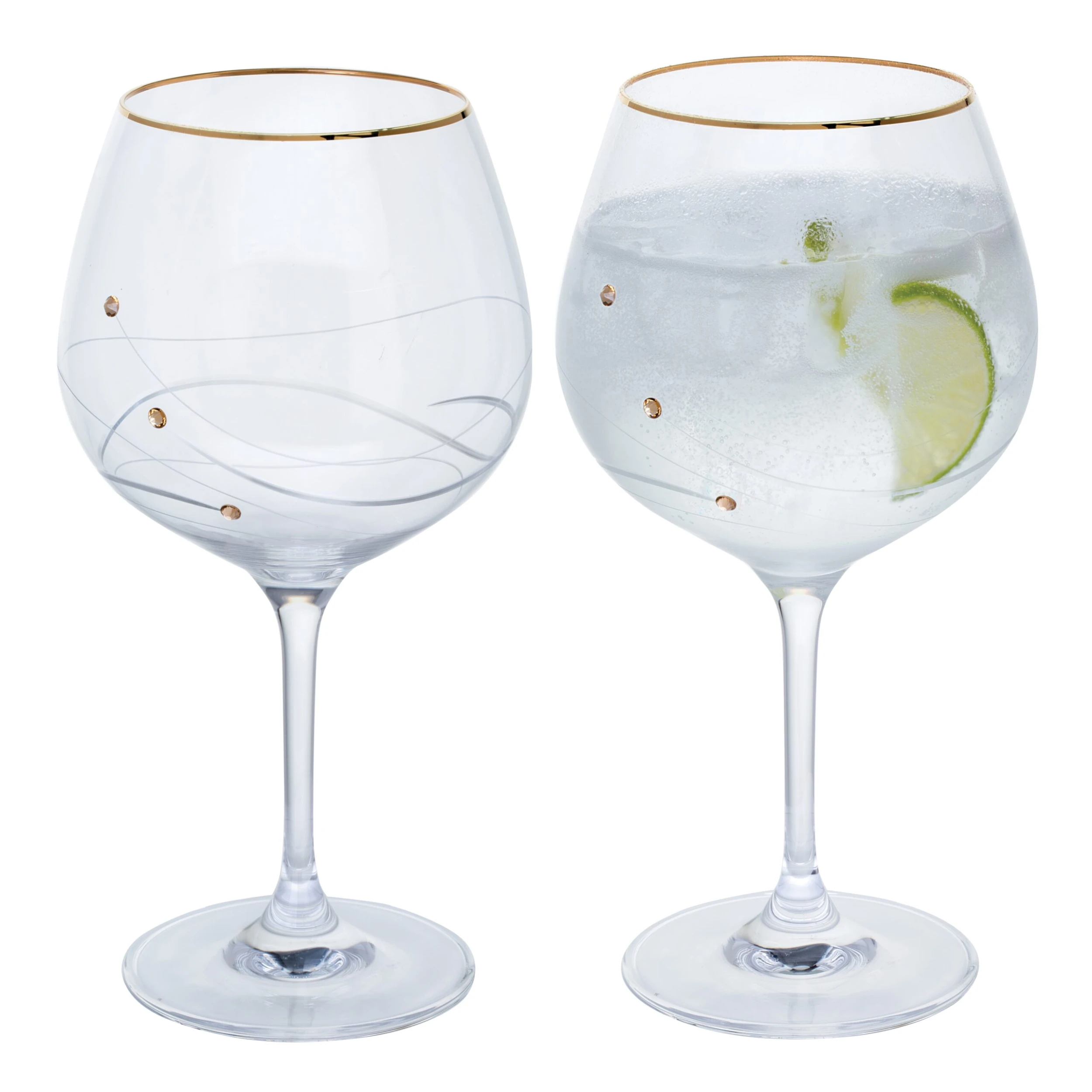 Glitz Gold Gin & Tonic Copa, Set Of 2 1 Glitz Gold Gin & Tonic Copa, Set Of 2